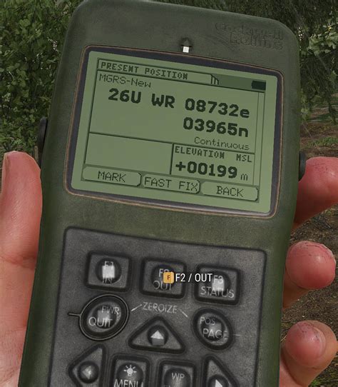 Capture d'écran de l'interface du DAGR dans Arma 3 avec les différentes informations affichées.