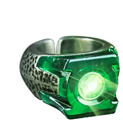 Schéma de la bague Green Lantern avec ses deux anneaux et le logo