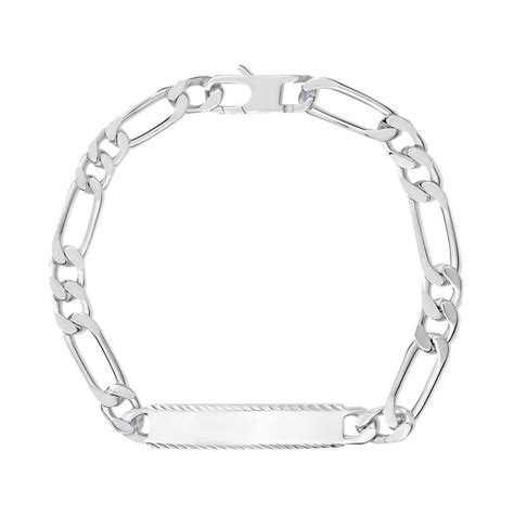 Gourmette en argent 925 avec une plaque gravée et un bracelet souple