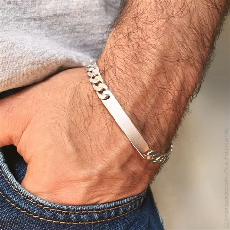 Bracelet gourmette homme en argent finition mate