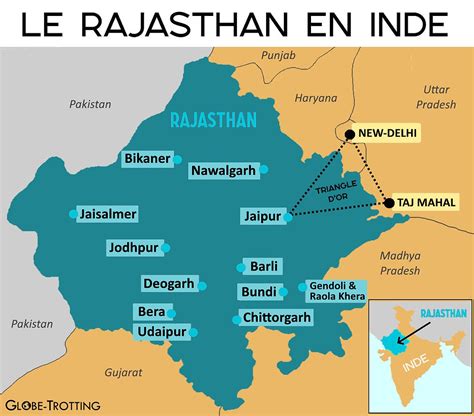 Carte du Rajasthan mettant en avant son héritage artisanal