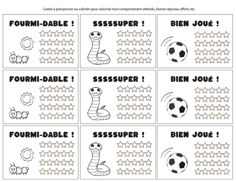 Exemple de cartes à poinçonner sur le thème de l'automne.