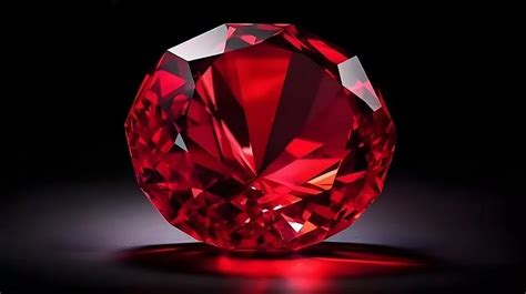 Gros plan sur un rubis rouge intense
