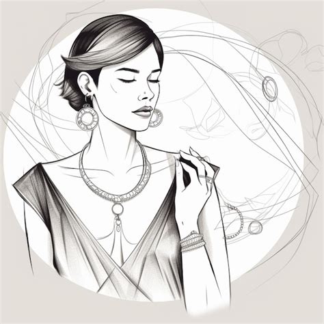 Une femme des années 50 portant un collier, des boucles d'oreilles et des bracelets, mise en scène dans une publicité d'époque.