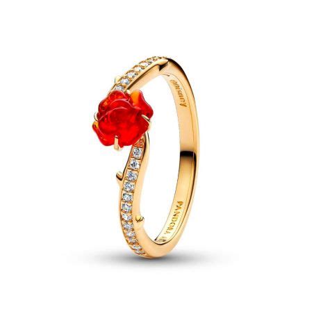 Bague Disney Swarovski avec motif de rose enchantée