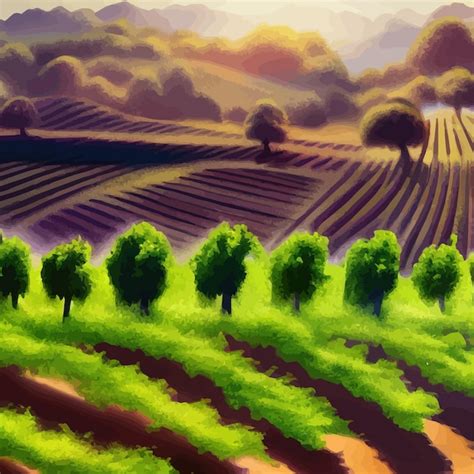 Paysage rural andin avec des champs de culture et des montagnes en arrière-plan