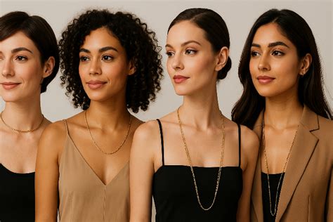 Une sélection de colliers chaîne Kendra Scott de différentes épaisseurs et longueurs.