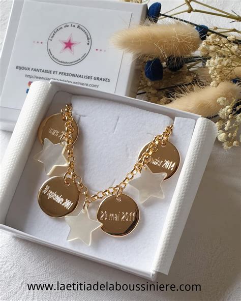 Exemple de bracelet chérubin personnalisé avec plusieurs médailles