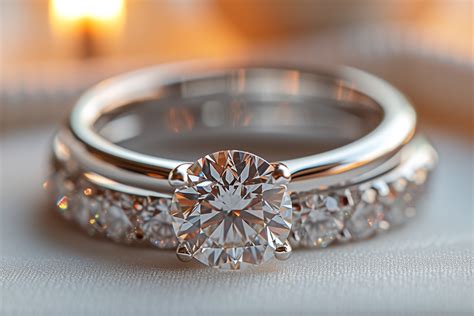 Une bague de fiançailles sertie d'un diamant, symbole d'amour éternel.