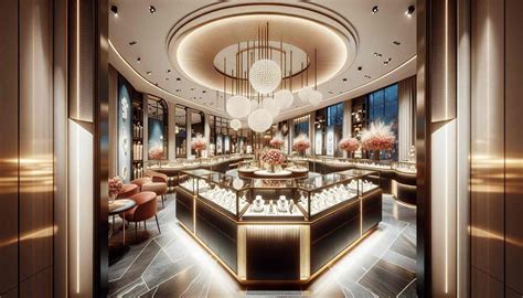 Vitre d'une bijouterie présentant une sélection de bijoux scintillants