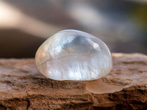 cristal de pierre de lune avec des reflets bleutés