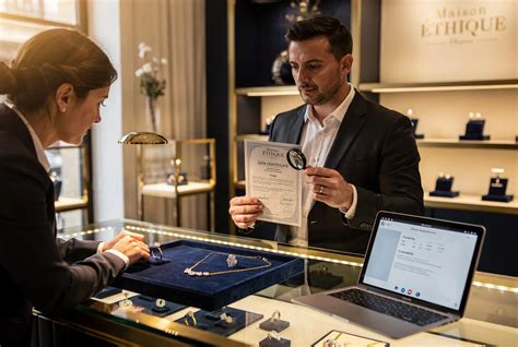 Photo d'un couple souriant dans une boutique de bijoux Damasci