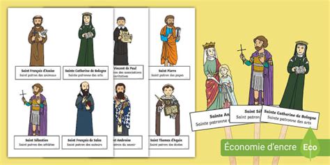 Sélection de porte-clés religieux avec différents saints et symboles