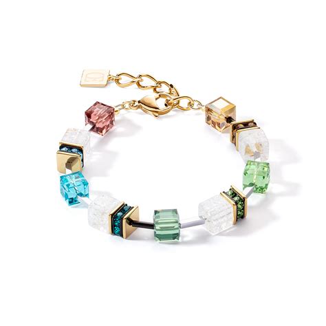 Bracelet de la collection GeoCUBE® avec des formes géométriques et des cristaux