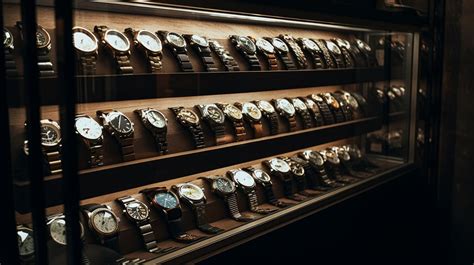 Collection de montres modernes et joailleries éco-responsables dans une vitrine