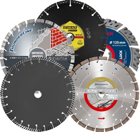 Comparaison visuelle des différentes tailles de lames de scies diamantées