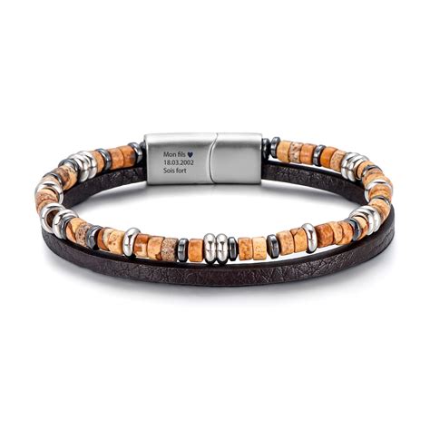 Design de bracelet masculin avec des détails inspirés par la balle de golf