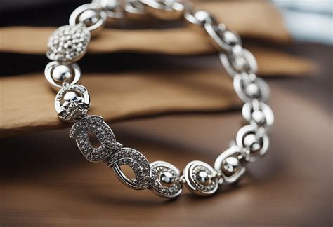 Gros plan sur un bracelet en argent gravé, montrant la finesse de la gravure.