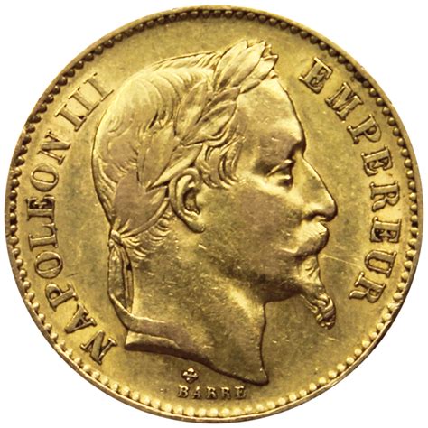Photographie d'une pièce de louis d'or Napoléon III.