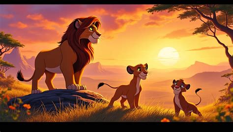 Infographie présentant les personnages de la collection Le Roi Lion de Swarovski : Mufasa, Simba, Timon et Pumbaa, avec des détails sur leurs facettes en cristal.