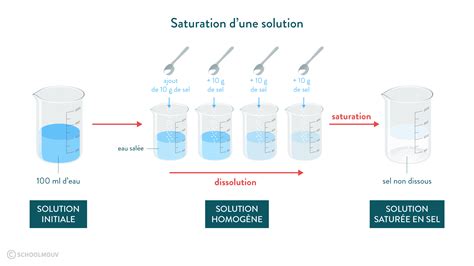 Schéma illustrant la préparation d'une solution saturée de borax