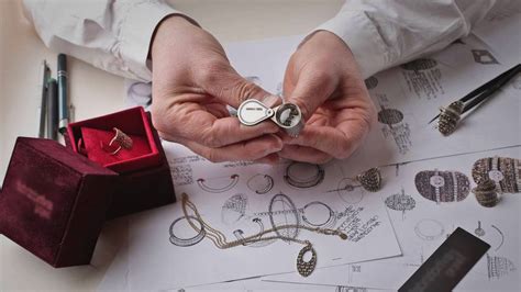 Illustration d'un bijoutier travaillant avec des outils de précision sur une bague.