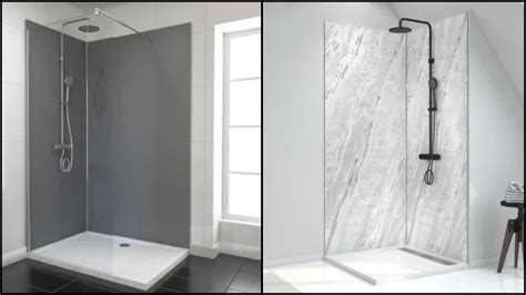 Exemple de mur de douche en pierre bleue sans joints