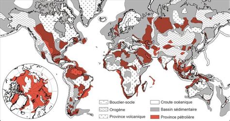 Carte des principaux gisements de jaspe rouge dans le monde