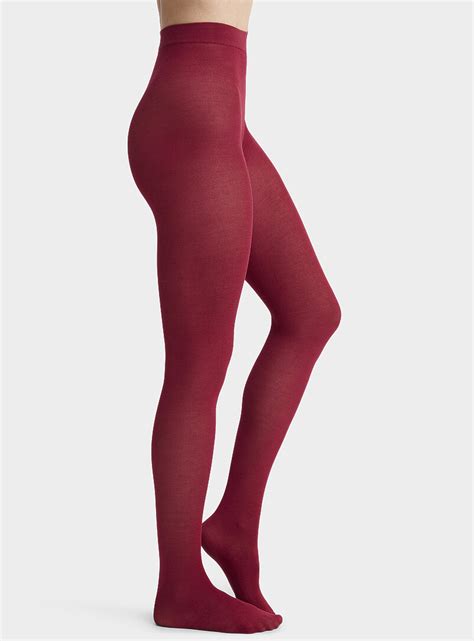 Collant opaque femme de couleur grenat