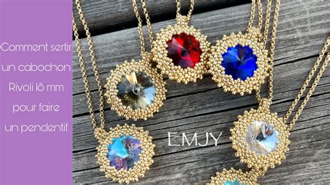 Exemple de bijou DIY réalisé avec un cabochon Swarovski Rivoli, tel qu'un collier ou une bague.
