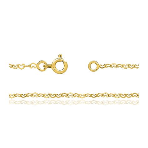 Illustration d'une chaîne de cheville en or jaune 18 carats avec un motif infini et une chaîne forçat.