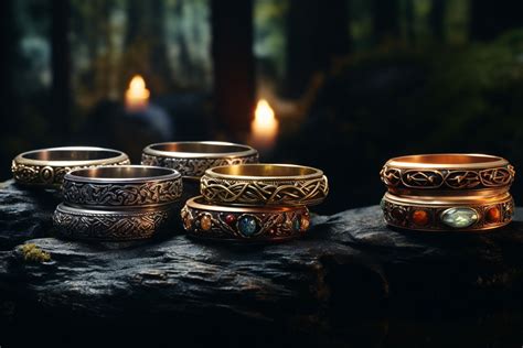 Collection de bagues celtiques modernes et traditionnelles