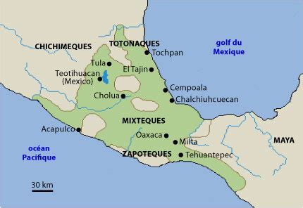 Carte de l'Empire Aztèque à son apogée