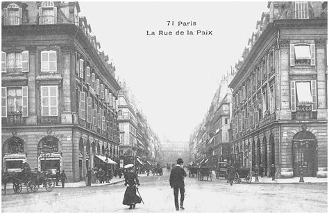 Gravure ancienne de la rue de la Paix à Paris, où Mellerio a établi sa boutique.