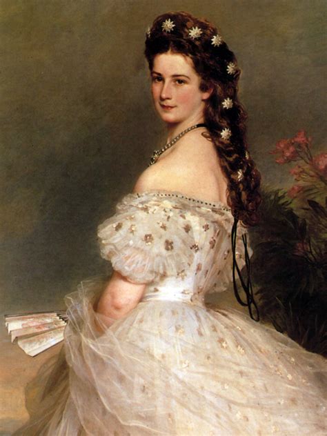 Portrait de l'impératrice Élisabeth d'Autriche par Franz Xaver Winterhalter, 1865, orné d'étoiles dans ses cheveux.