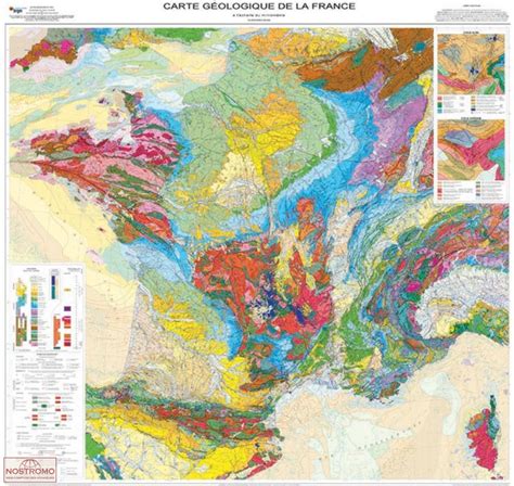 Carte géologique montrant la profondeur du point de Curie dans différentes régions