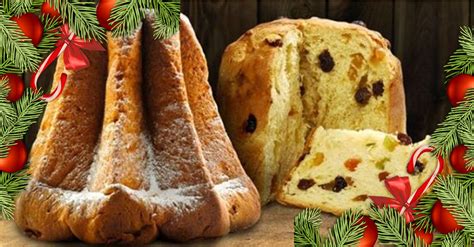 Illustration des deux gâteaux, Panettone et Pandoro, côte à côte pour montrer leurs différences visuelles.