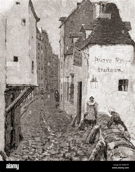 Gravure d'un marchand ambulant savoyard avec sa marmotte dans le Paris du XIXe siècle