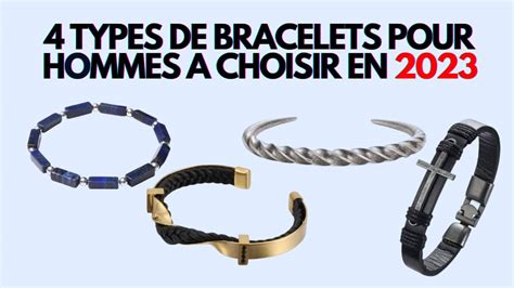 Schéma illustrant la variété des styles de bracelets pour hommes : classique, moderne, bohème, rock.