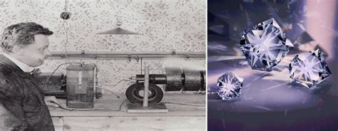 Image d'archives de Daniel Swarovski et de sa machine à tailler le cristal