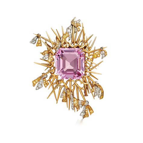 Broche de Jean Schlumberger, inspirée par la nature, mêlant couleurs et matières