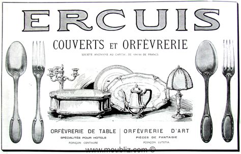 Illustration d'une ancienne réclame de l'Orfèvrerie Ercuis datant de 1924