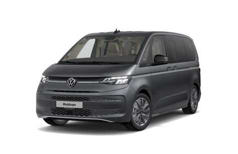 Vue extérieure d'un Volkswagen Multivan gris avec des jantes alliage