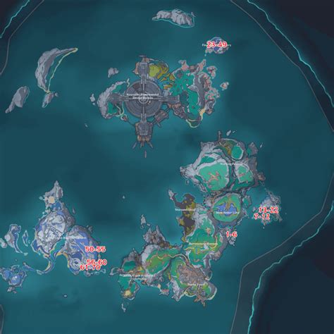 Carte des emplacements des fleurs de Tarsyu