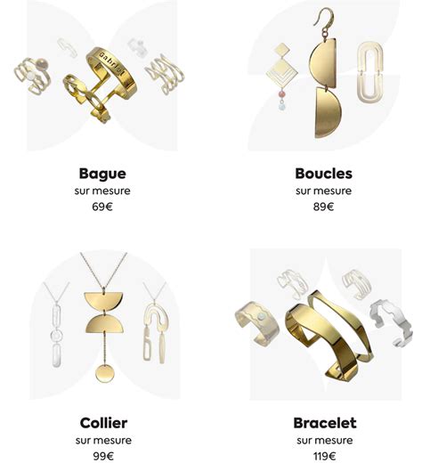 Une sélection de bijoux personnalisés Némès Paris, mettant en avant leur design unique et moderne.