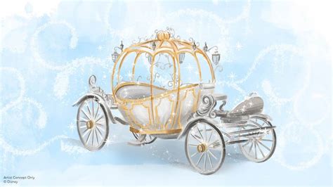 Illustration du carrosse de Cendrillon et de la bague dorée associée