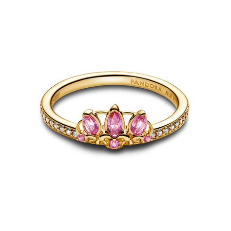 Bague diadème inspirée de Raiponce avec détails floraux
