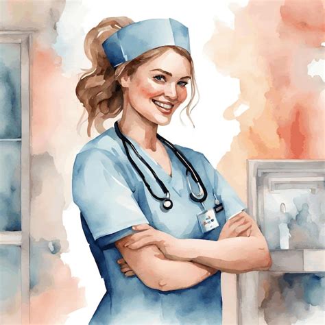 Illustration d'une infirmière portant une montre pendentif sur sa blouse