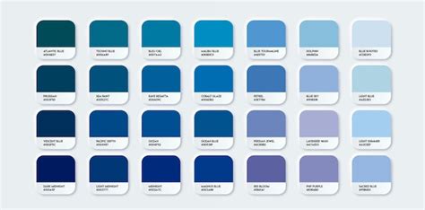 Palette de couleurs bleu gris avec des variations de teintes et d'intensités
