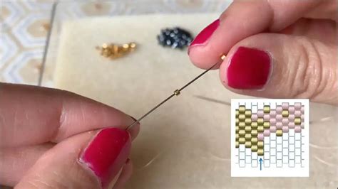 Vue schématique d'un tissage en Brick Stitch illustrant la disposition des perles en forme de mur.